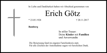 Anzeige von Erich Götz von MGO