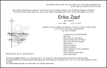 Anzeige von Erika Zapf von MGO