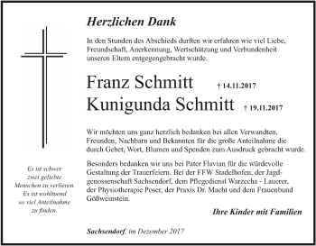 Anzeige von Franz Schmitt von MGO