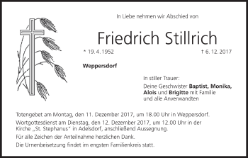 Anzeige von Friedrich Stillrich von MGO