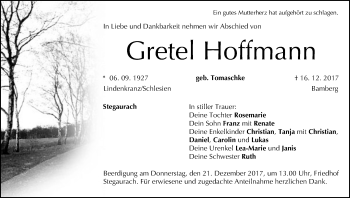Anzeige von Gretel Hoffmann von MGO