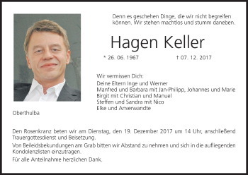 Anzeige von Hagen Keller von MGO