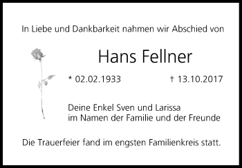 Anzeige von Hans Fellner von MGO