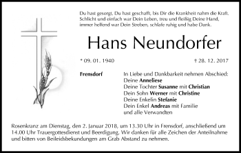 Anzeige von Hans Neundorfer von MGO