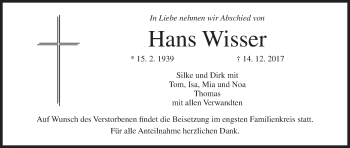 Anzeige von Hans Wisser von MGO