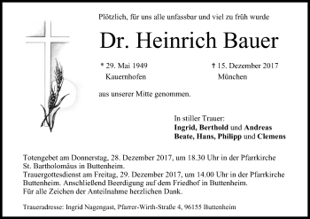 Anzeige von Heinrich Bauer von MGO