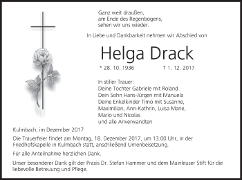 Anzeige von Helga Drack von MGO