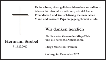 Anzeige von Hermann Strobel von MGO