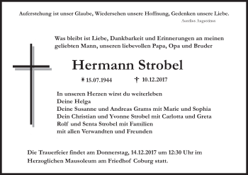 Anzeige von Hermann Strobel von MGO