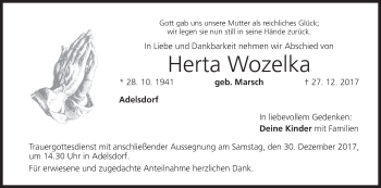 Anzeige von Herta Wozelka von MGO