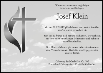 Anzeige von Josef Klein von MGO