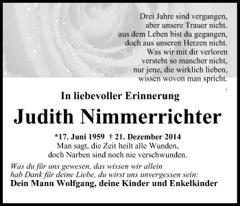 Anzeige von Judith Nimmerrichter von MGO