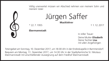 Anzeige von Jürgen Saffer von MGO