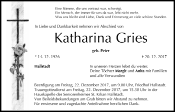 Anzeige von Katharina Gries von MGO
