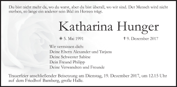 Anzeige von Katharina Hunger von MGO