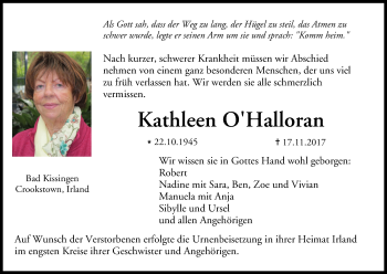 Anzeige von Kathleen O'Halloran von MGO