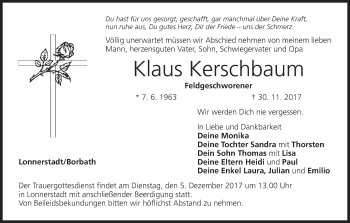Anzeige von Klaus Kerschbaum von MGO