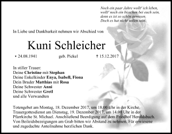 Anzeige von Kuni Schleicher von MGO