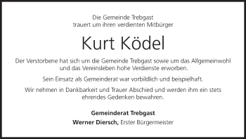 Anzeige von Kurt Ködel von MGO