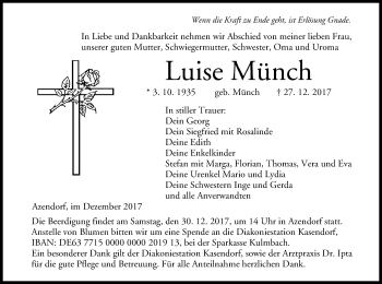 Anzeige von Luise Münch von MGO