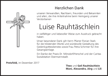 Anzeige von Luise Rauhtäschlein von MGO