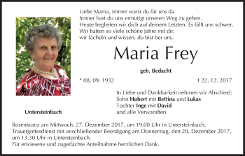 Anzeige von Maria Frey von MGO
