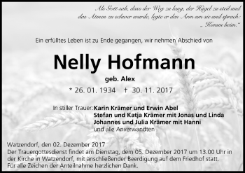 Anzeige von Nelly Hofmann von MGO