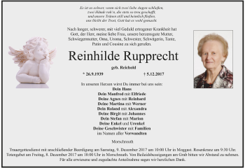 Anzeige von Reinhilde Rupprecht von MGO