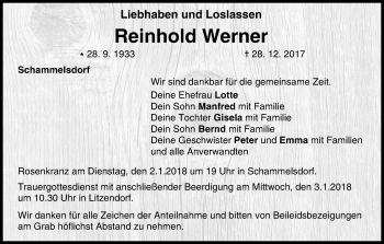 Anzeige von Reinhold Werner von MGO