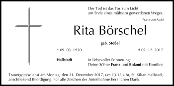 Anzeige von Rita Börschel von MGO