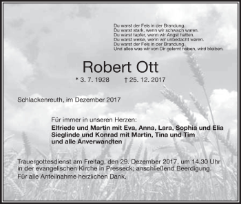 Anzeige von Robert Ott von MGO