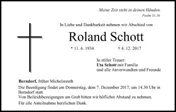 Anzeige von Roland Schott von MGO