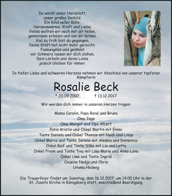 Anzeige von Rosalie Beck von MGO