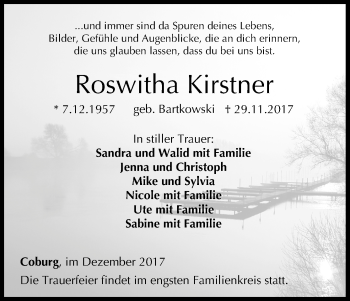 Anzeige von Roswitha Kirstner von MGO