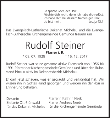 Anzeige von Rudolf Steiner von MGO