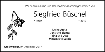 Anzeige von Siegfried Büschel von MGO