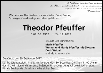 Anzeige von Theodor Pfeuffer von MGO
