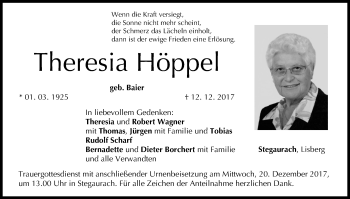 Anzeige von Theresia Höppel von MGO