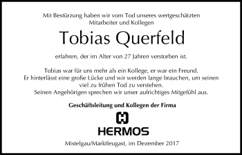Anzeige von Tobias Querfeld von MGO