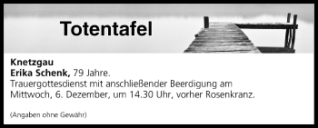Anzeige von Totentafel vom 06.12.2017 von MGO