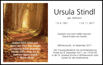 Anzeige von Ursula Stindl von MGO