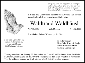 Anzeige von Waldtraud Waldhäusl von MGO