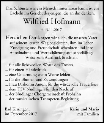 Anzeige von Wilfried Hofmann von MGO