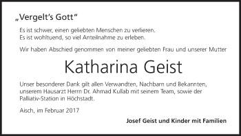 Anzeige von Katharina Geist von MGO