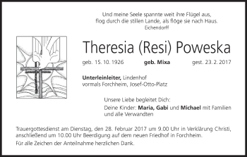 Anzeige von Theresia  Poweska von MGO