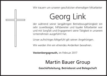 Anzeige von Georg Link von MGO