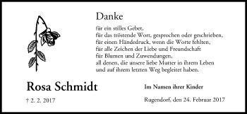 Anzeige von Rosa Schmidt von MGO