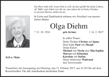 Anzeige von Olga Diehm von MGO