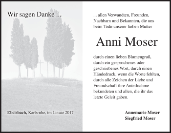 Anzeige von Anni Moser von MGO