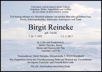 Anzeige von Birgit Reineke von MGO